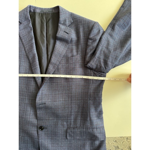 Ermenegildo Zegna Blazer - Cashmere Silk And Linen Blue With White And Burgundy - Picture 8 of 15